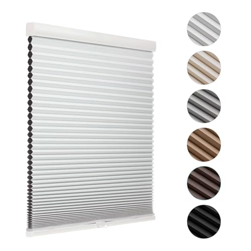 MYshade Cordless Blackout Cellular Shades for Windows, Honeycomb Window Shades with Thermal Insulation, Child & Pet Safe Room Darkening Shade, Easy Install, 36" W x 48" H, White