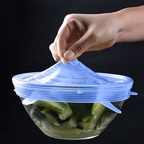 Silikon Deckel Stretch Dehnbare Silikondeckel Topf Dosen Schüsseln Abdeckung Wiederverwendbare 6 Tlg 12273