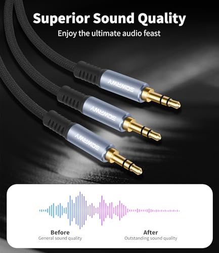 Cable divisor Y 3.5mm macho a doble 3.5mm macho 2 vías 2.01 m miniatura 4