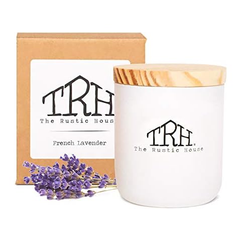 The Rustic House Candles Soy Wax Spring + Summer Scented Candle | Long Burning Fresh Scent Non Toxic Candles | Hand Poured Soy Candles for Home Scented Candles, French Lavender Cover