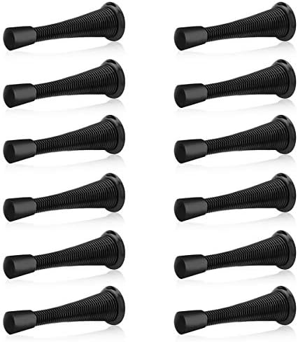 HOMOTEK 12 Pack Spring Door Stopper with Rubber Bumper 3-1/8" Fle...