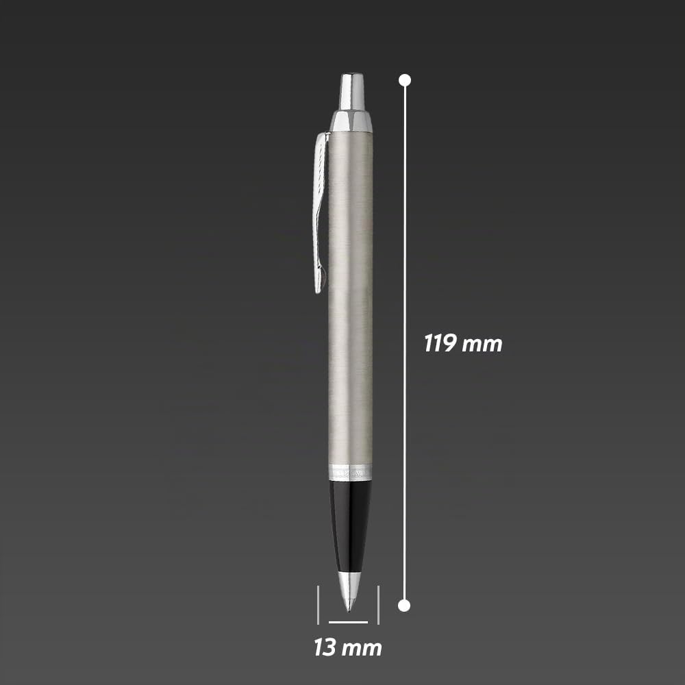 Parker IM - Sferica a pressione con incisione, metallo d'oro, mina blu grande, custodia regalo, prod. tedesca, alta qualità ed elegante, idea regalo perfetta