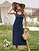 Naggoo Women's Sleevelee Tank Dress Midi Summer Casual Scoop Neck Basic Split Maxi Tshirt Sundresses with Pockets Navy