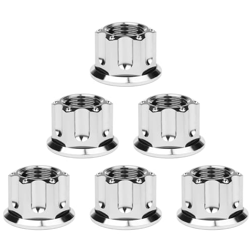 Image of Titanium M6 M8 M10 M12 M14 M16 Flange Bolt Nut Bicycle Motorcycle Rear Axle Car Modification Accessories Pack of 6 (M10 Pitch 1.25mm, Normal Titanium)