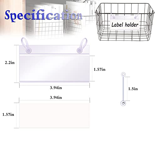 Basket Label Holders, Elemguly 30Pcs Plastic Basket Label Clips With Easy Button Lock Design, Wire Shelf Label Holder Wire Rack Display Holder Price Sign For Home Market (60Pcs Label Paper Included) #TOP1