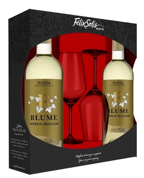 Estuche de Cartón 2 bot. BLUME VERDEJO + 2 Copas