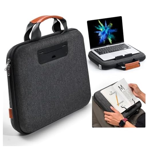Nauttxon Hard Laptop Case 14 Inch for HP Dell Lenovo ASUS Acer - 2 in 1 Laptop Sleeve & Lap Desk with Stopper and Book Clip, Shockproof Waterproof 15.3 MackBook Air M3 M2 Case - Black