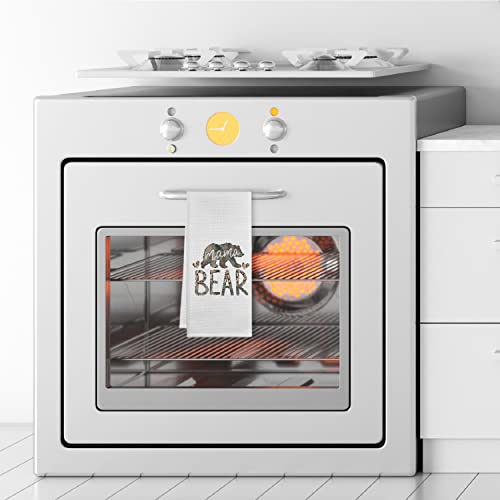 Mama Bear Family Mom Mother Kitchen Towels And Dishcloths,Wildlife Camouflage Color Bear Decorative Dish Towels Hand Towels Tea Towels, Rustic Farmhouse Decor For Bear Lovers,Gift For Mom Mother Women #TOP2