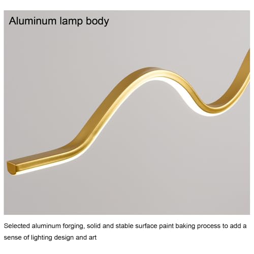 Lustre linéaire LED CLMJHG à intensité variable en fer et silicone