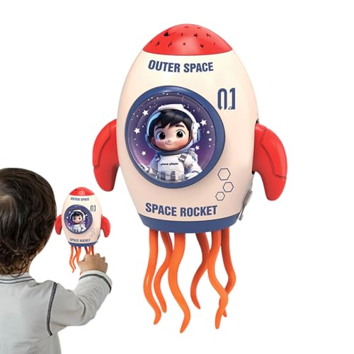 Genérico Juguete Reptante | Juguetes de Cohete Animado | Muñeco Proyector con Música y Luces para Fiestas Hogar Navidad Interior Mesa Familiar | Fiestas Familiares Niños Niñas 3+ Años