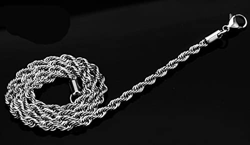 Chaîne en argent torsadée robuste et durable en acier inoxydable