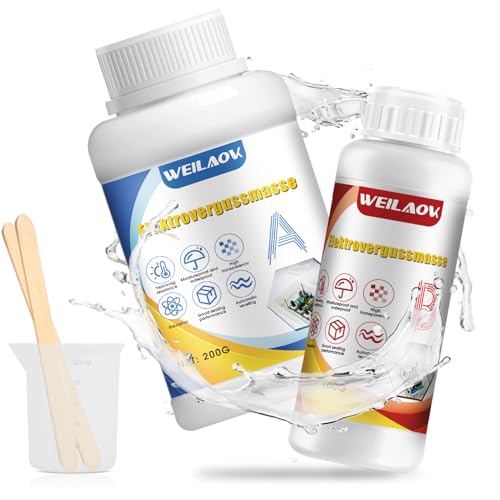 WEILAOK Gel Aislante Electrico, Pegamento para Encapsulado Eléctrico, Masa de Fundición Electrónica para Sellar Cajas de Derivaciones, Placas de Circuito y Placas de Control, Fuerte Fluidez, 300g