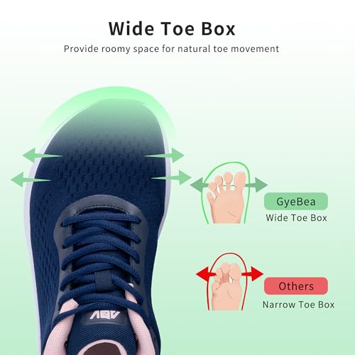 Image of Wide Toe Box Shoes Women Arch Support Walking Sneakers Orthotic Tennis Shoes for Plantar Fasciitis Bunions