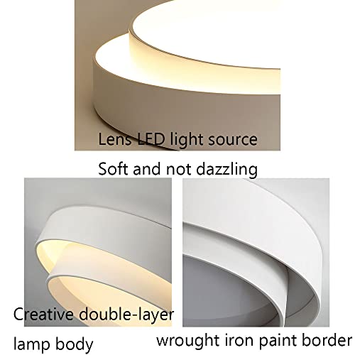 Plafonnier LED moderne encastré métal double couche variable chambre - 6