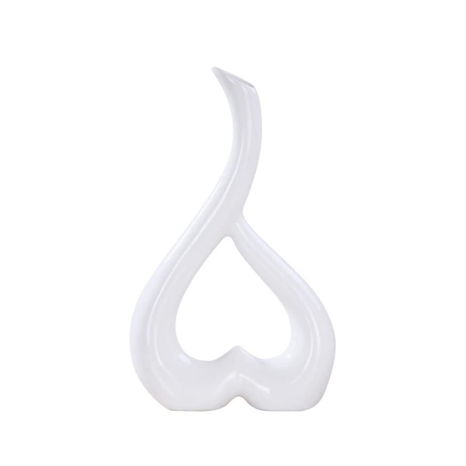 Vase en céramique en cœur blanc, le cadeau décoratif parfait pour célébrer une crémaillère