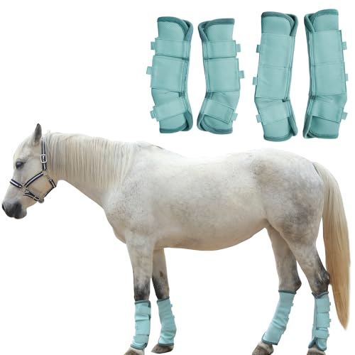 Image of Horse Fly Boots, Mesh Fly Boots for Horse Set of 4, Equine Leg Protection
