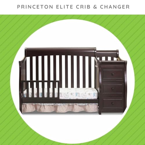 Image of Toddler Bed Safety Guard Rail for Sorelle Convertible Cribs - Solid Wood Rail for Convertible Crib to Toddler Bed Conversion - Safety Bed Rail for Children (Model #151, Espresso)