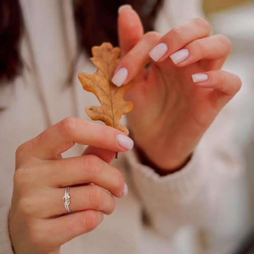 EVER FAITH Dainty Love Heart Rings for Mother's Day, 925 Sterling Silver CZ Mother Daughter Knot Bond Ring Wedding Promise Band Jewelry for Women Bride4