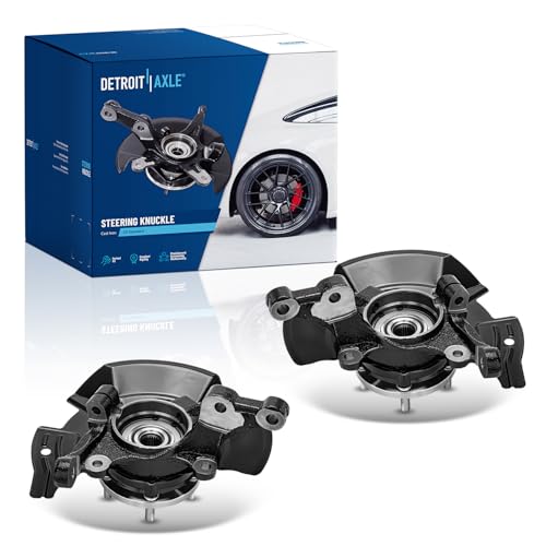Image of Detroit Axle - 2.4L Front 2pc Steering Knuckles for Hyundai 11-13 Sonata [Not for Sport Suspension], 2 Steering Knuckles & Wheel Bearing Hubs Assembly 2011 2012 2013 Replacement