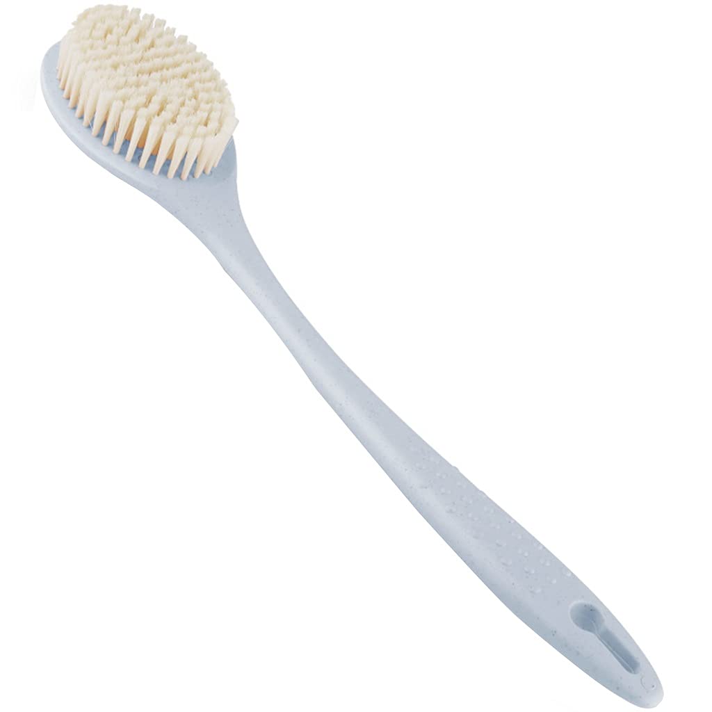 Cepillo para el Cuerpo Exfoliante Cepillo para la Piel Multifuncional con cerdas de Nailon Suave, Mango Antideslizante de Punto Convexo de Trigo Respetuoso con el Medio Ambiente (Color : A,