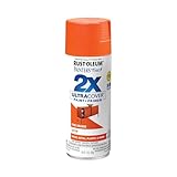 Rust-Oleum 263149 Painter's Touch 2X Ultra Cover Spray Paint, 12 oz, Satin Fire Orange