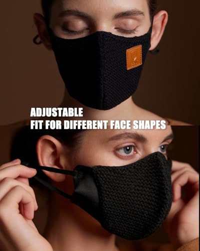 Image of BBN Warm Wool Face Mask: Adjustable Washable Cover - Reusable Windproof Protection for Winter Commuting Outdoors