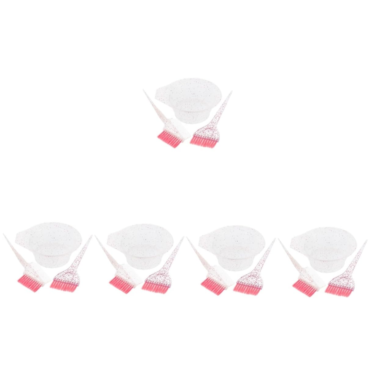 5 Sätze Haarfärbem und Schale Bürstenset Haarfärbeschale und Bürste Haarfarbe Schüssel Tönung Haarfärbeschalen Haarfärbebürste für den Salon Haarfärbebinsel Faserwolle Rosa