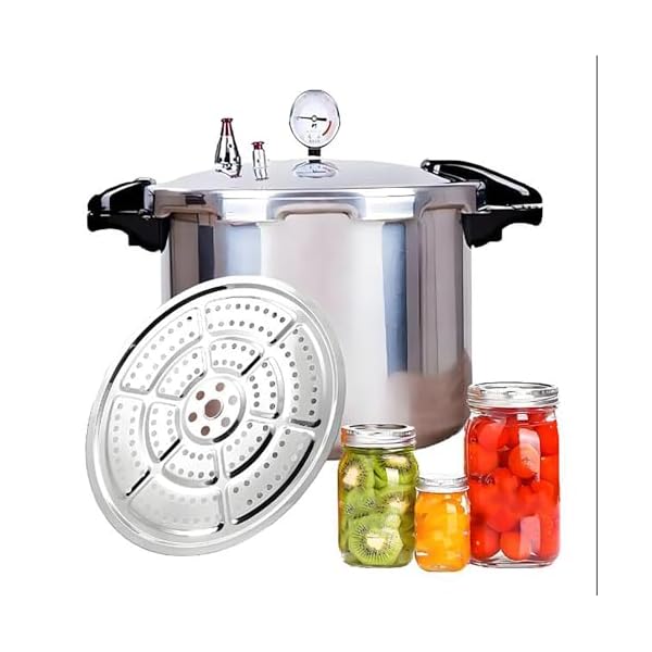 22 Quart induction pressure canner Cooker&pressure canner with gauge&pressure canners for canning&Pressure Gauge | Pressure Regulator | pressure canning pot | Pressure release 10 PSI (+/- 5%)