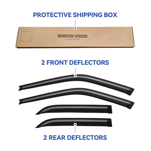 Image of Window Visors Rain Guards Shield for 1984-1992 Toyota Corolla, Out-Channel Window Vent Wind Deflectors Visors Shades for 84-92 Corolla