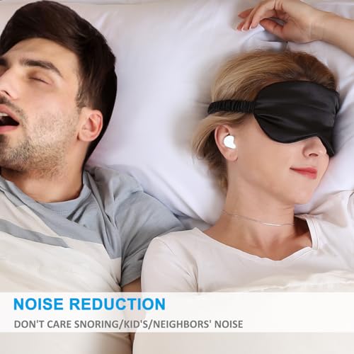 Image of Ear Plugs for Sleeping, 16 Moldable Noise Cancelling Silicone Earplugs for Swimming, Snoring, Sleep and Studying, White