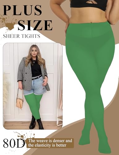 Image of Buauty Plus Size Tights for Women Ultra Soft Solid Color Semi-Opaque Pantyhose,