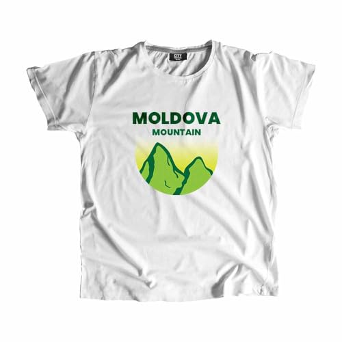 T-shirt Moldova Mountain blanc anti-déformation pour style durable
