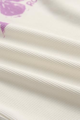 Image of Roxy Girls' Short Sleeve Snug Fit Ribbed Tee, Crew Neck Graphic T-Shirt, Soft & Comfortable
