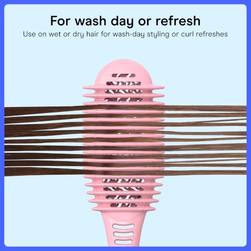 Conair Curl Define Pro Detangling Hairbrush, Tight Curls & Short Hair, Pink - image 6