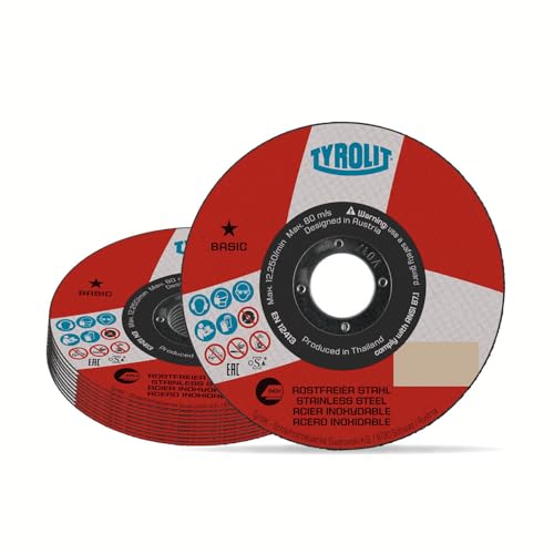 Tyrolit Superdünne Trennscheiben für Edelstahl, 125 x 1,0 x 22,23 mm, 25 Stück