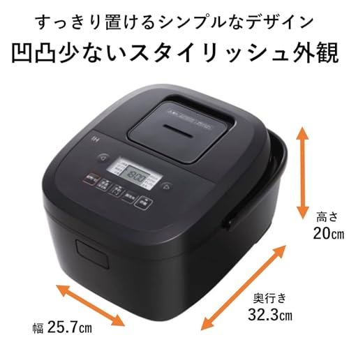 Generic 炊飯器 5.5合 2段IH シンプルデザイン 備長炭釜 ブラック SR-FE101-K の商品画像 1