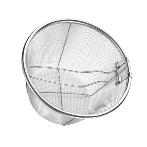 ARTSEWPLY Cesta Freidora Plegable Inoxidable Cesta Redonda para Freír Pollo Patatas y Snacks con Mango Abatible Rejilla Resistente y Multifunción para Cocina y Hot Pot