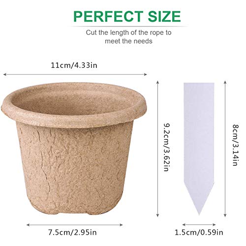 Angtuo Grow Healthy Plants 30 Pcs Eco-Friendly Peat Pots For Seedlings - 4.33 Inch Biodegradable Seed Starter Pots With Drainage Holes And 20 Plant Labels #TOP3