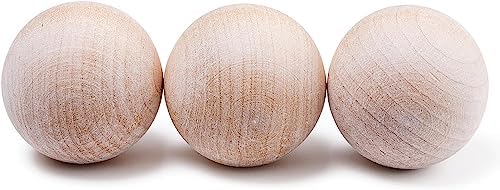 ACE HOCKEY Swedish Stickhandling Balls - Wooden Balls for Stickhandling - Unfinished Hardwood No-Bounce Floorball Training Equipment - Hockey Training Balls for Street Hockey - 2-Inch Diameter 3-Pack