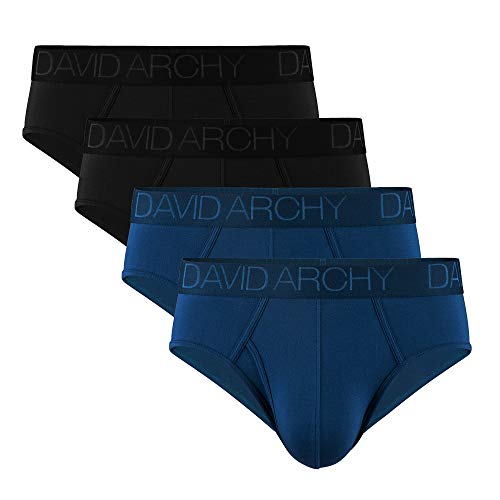 DAVID ARCHY Men's 4 Pack Bamboo Rayon Breathable Ultra Soft Comfort Lightweight Pouch
