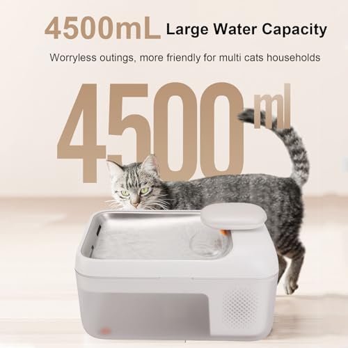 Fuente de agua automática para mascotas 4.5L acero inoxidable miniatura 2