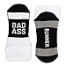 Inspirational Athletic Running Socks | Women's Woven Low Cut | Bad Ass | Black