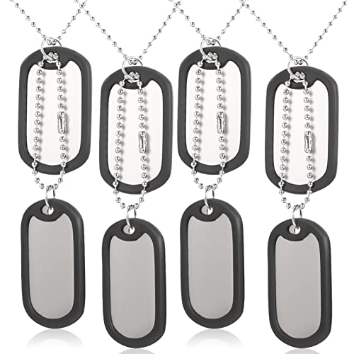 BESPORTBLE Dog Tag Necklace Set 4 Pieces Soundproof Pet Tags Fashion Pendant for Dog and Cat