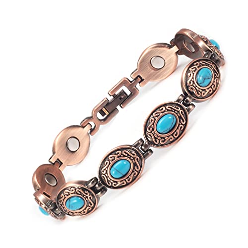 Bracelet en cuivre pour femme avec pierre naturelle, le cadeau idéal