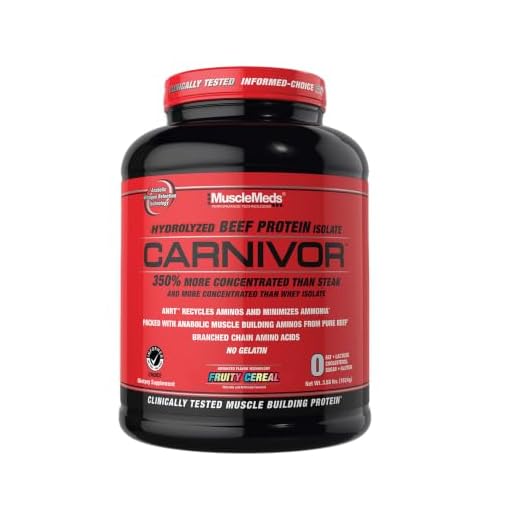 MuscleMeds CARNIVOR Beef Protein Isolate Powder, Muscle Building, Recovery, Lactose Free, Sugar Free, Fat, Free, 23g Protein, Fruity Cereal, 56 Servings