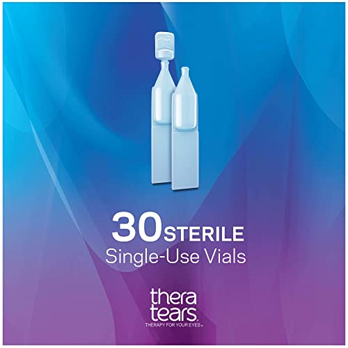 Theratears Dry Eye Therapy Lubricating Eye Drops For Dry Eyes, Preservative Free Eye Drops, 30 Single-Use Vials #TOP6