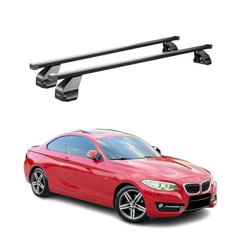 Barres de toit - Compatible avec BMW M2 F87 Coupé 2017-2022 - Porte-vélos, Porte Vélo Voiture - Coffre de toit - Pièces de toit - Acier de qualité supérieure - Noir - 2 TLG 75 kg