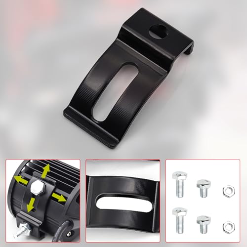 Image of LED Work Light Bar Base Mounting Brackets, 2PCS Universal Mounting Bracket Adjustable for Offroad 4X4 Truck Car Driving Work Lights