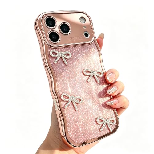 Coque transparente iPhone 17 Pro Max en TPU galvanisé rose avec des finitions de luxe