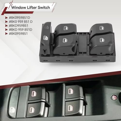 Lève-vitre électrique 8K0959851D Audi A4 B8 bouton de commande - 2